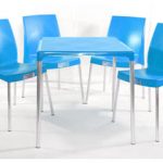 jogo mesa e cadeira de plástico jasmim azul