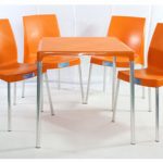 jogo mesa e cadeira de plástico jasmim laranja