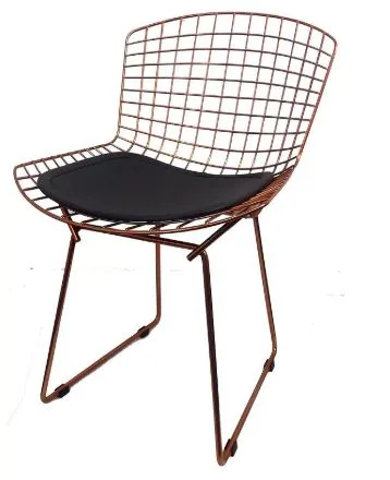 CADEIRA BERTOIA ARAMADO ROSE ASSENTO PRETO - Image 2