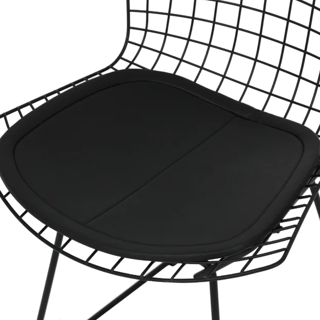 CADEIRA BERTOIA ARAMADA PRETA ASSENTO PRETO - Image 5