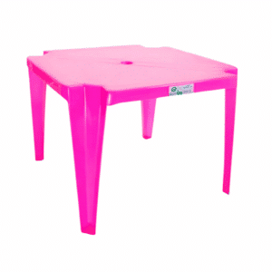 Mesa Plástica Infantil Rosa 60x60 Perfeita para Brincar e Estudar