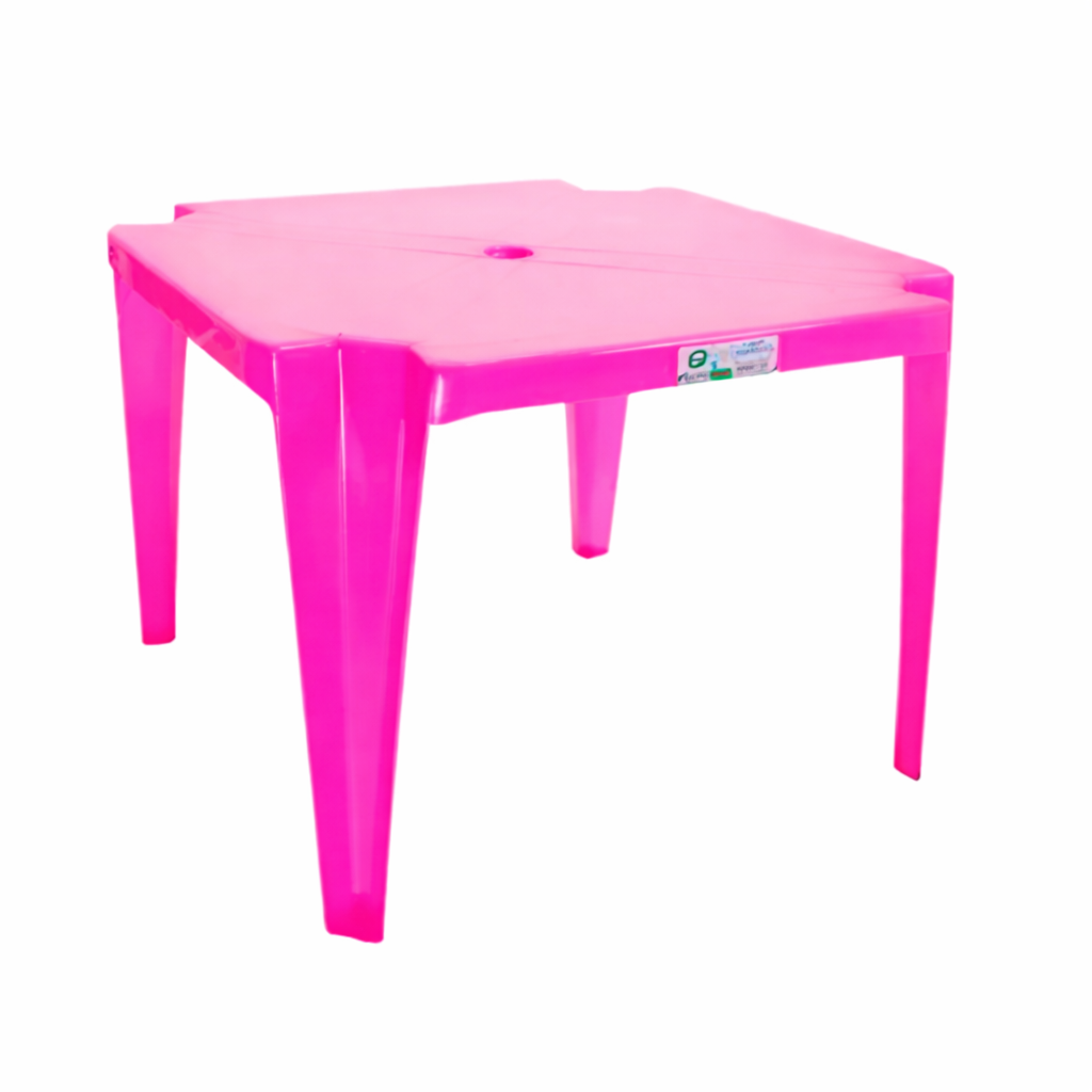 Mesa Plástica Infantil Rosa 60x60 Perfeita para Brincar e Estudar
