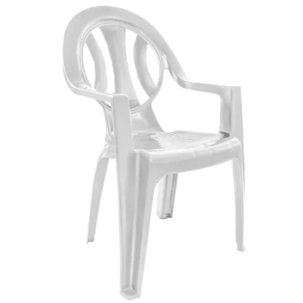 POLTRONA DE PLÁSTICO ARCOS BRANCA – PONTA DE ESTOQUE