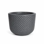 Vaso Decorativo Beta Mini Cinza Chumbo 18,5cm Polietileno Premium